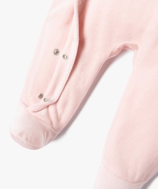 Pyjama en velours avec inscription pailletée bébé fille vue3 - GEMO(BB COUCHE) - GEMO
