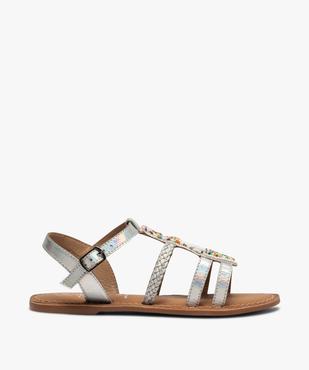 Sandales fille ornées de perles fermeture bride à boucle vue1 - GEMO (ENFANT) - GEMO