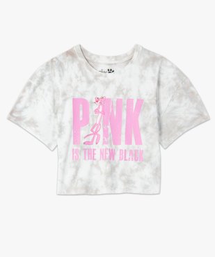 Tee-shirt femme court avec motif sur le buste – La panthère rose vue4 - PANTHERE  ROSE - GEMO