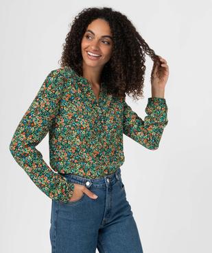 Blouse femme imprimée à manches longues retroussables vue2 - GEMO(FEMME PAP) - GEMO