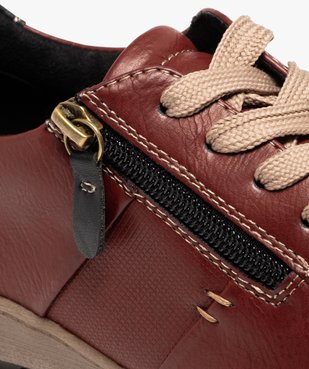 Derbies femme confort dessus uni à zip et à lacets - Softrelax vue12 - SOFTRELAX - GEMO