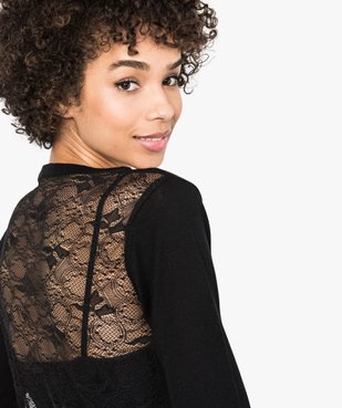 Gilet court dos en dentelle vue2 - FOLLOW ME - GEMO