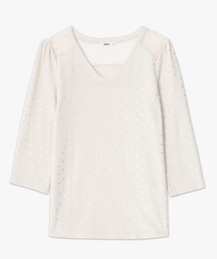 Tee-shirt femme en maille avec motifs pailletés vue4 - GEMO(FEMME PAP) - GEMO
