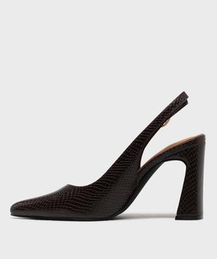 Escarpins sling-back à bout pointu et talon haut femme- Follow Me vue3 - FOLLOW ME - GEMO