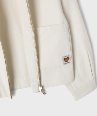 Veste zippée en toile de coton fille vue3 - GEMO 4G FILLE - GEMO