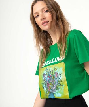 Tee-shirt femme à manches courtes avec motif XXL vue1 - GEMO(FEMME PAP) - GEMO