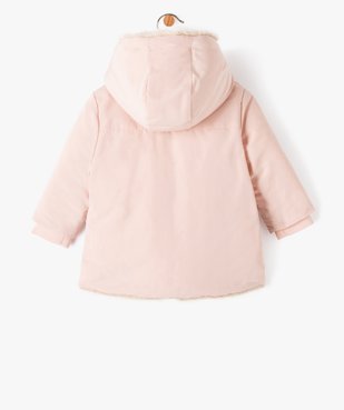 Blouson à capuche doublure fourrure imitation bébé fille vue9 - GEMO 4G BEBE - GEMO