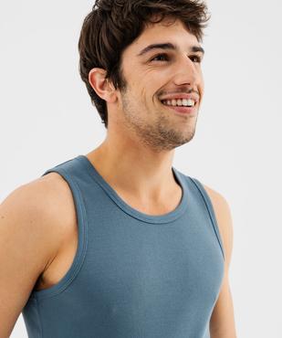Débardeur uni en maille côtelée homme vue2 - GEMO 4G HOMME - GEMO