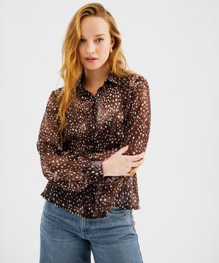 Chemise col chemise imprimée femme vue1 - GEMO 4G FEMME - GEMO
