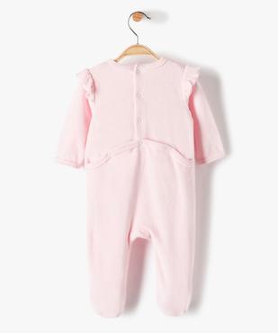 Pyjama bébé fille en velours avec volants sur les épaules vue4 - GEMO(BB COUCHE) - GEMO