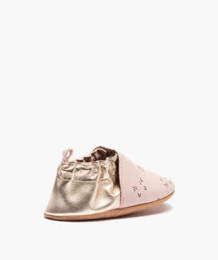 Chaussons bébé fille en cuir imprimés chats vue4 - GEMO 4G BEBE - GEMO