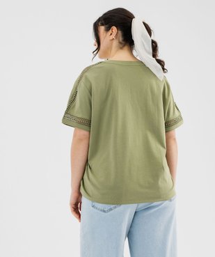 Tee-shirt manches courtes avec détails brodés femme grande taille vue3 - GEMO 4G GT - GEMO