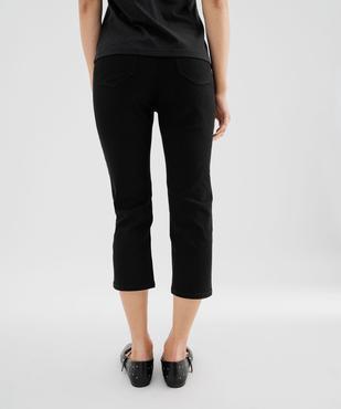 Pantacourt slim taille haute en coton stretch avec ceinture à nouer femme vue3 - GEMO 4G FEMME - GEMO