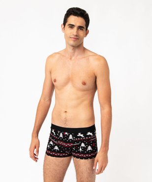 Boxer de Noël en coton stretch homme (lot de 2) vue1 - GEMO 4G HOMME - GEMO