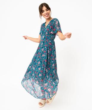 Robe longue taille empire en voile fleuri femme vue1 - GEMO(FEMME PAP) - GEMO