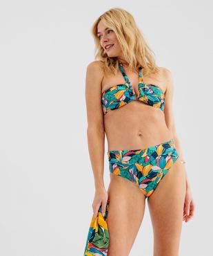 Bas de maillot de bain forme culotte taille haute à revers femme vue3 - GEMO (PLAGE) - GEMO
