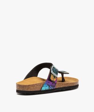 Mules femme à talon plat et bride entre-doigts multicolore  vue4 - GEMO (CASUAL) - GEMO