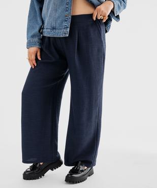 Pantalon fluide avec taille élastique femme grande taille vue1 - GEMO (G TAILLE) - GEMO