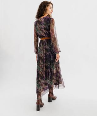 Robe longue à manches longues en maille fluide et scintillante femme vue4 - GEMO(FEMME PAP) - GEMO