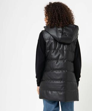 Blouson femme matelassé sans manches à capuche coupe longue vue3 - GEMO(FEMME PAP) - GEMO