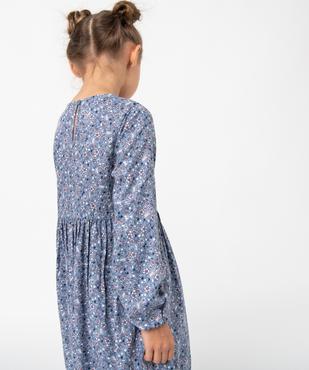 Robe fille fleurie à smocks et manches blousantes vue5 - LULUCASTAGNETTE - GEMO