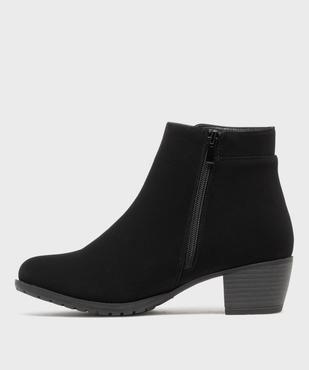 Boots fourrées à talon cubain et zip femme vue3 - G'FLEX - GEMO