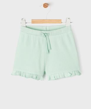 Short en maille gaufrée avec taille ajustable bébé fille vue1 - GEMO(BEBE DEBT) - GEMO