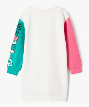 Robe sweat avec manches colorées fille vue5 - GEMO 4G FILLE - GEMO