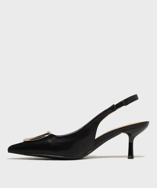 Escarpins slingback à bout pointu et talon fin femme - Follow Me vue3 - FOLLOW ME - GEMO