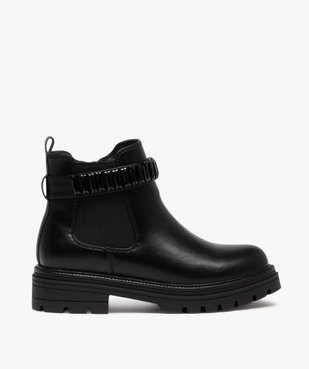 Boots fille chelsea à épaisse semelle crantée et bride fantaisie vue1 - GEMO (ENFANT) - GEMO