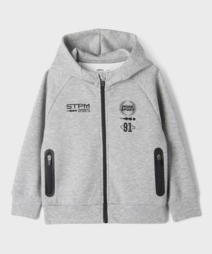 Sweat de sport zippé à capuche garçon vue1 - GEMO (ENFANT) - GEMO