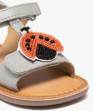 Sandales bébé fille en cuir effet métallisé avec animal en perles fantaisie - MOD8 vue6 - MOD8 - GEMO