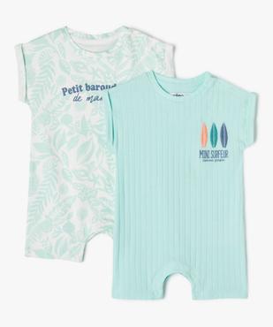 Combishort à motif estival bébé garçon (lot de 2) vue2 - GEMO(BB COUCHE) - GEMO