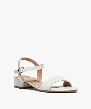 Sandales femme unies à brides droites et petit talon carré vue2 - GEMO (CASUAL) - GEMO