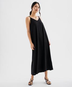 Robe longue à fines bretelles en maille texturée femme vue1 - GEMO 4G FEMME - GEMO