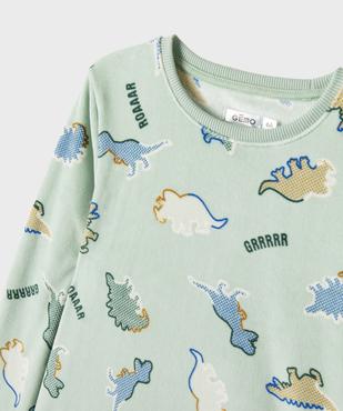 Pyjama en velours 2 pièces imprimé dinosaures garçon vue2 - GEMO 4G GARCON - GEMO