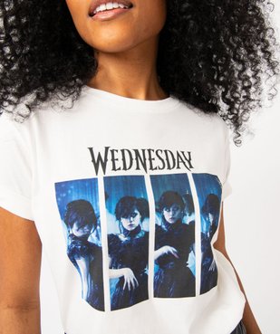 Tee-shirt manches courtes imprimé femme - Wednesday vue2 - WEDNESDAY - GEMO
