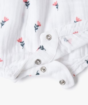 Combishort bébé sans manches en double gaze à motif fleuri (lot de 2) vue2 - GEMO(BB COUCHE) - GEMO
