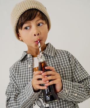 Chemise à manches longues en coton à carreaux garçon vue1 - GEMO (ENFANT) - GEMO