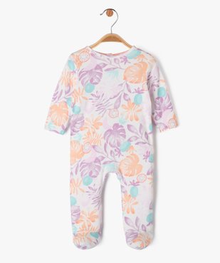 Pyjama dors-bien à motif feuillage exotique bébé fille vue1 - GEMO 4G BEBE - GEMO