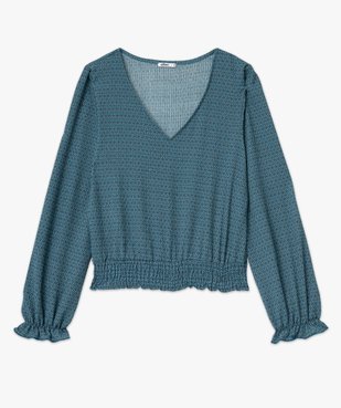 Blouse manches longues en maille extensible texturée imprimée femme vue4 - GEMO(FEMME PAP) - GEMO