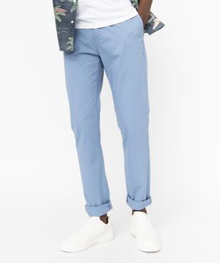 Pantalon chino en coton stretch uni homme vue2 - PREMIER PRIX BY GEMO - GEMO