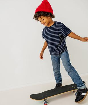 Tee-shirt manches courtes à rayures garçon vue4 - GEMO 4G GARCON - GEMO