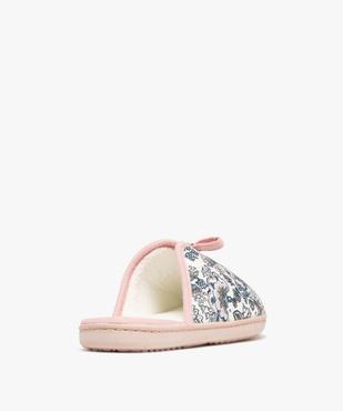 Chaussons mules en toile à motifs fleuris femme vue4 - GEMO 4G FEMME - GEMO