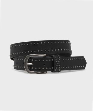 Ceinture lisse à clous et boucle en métal brossé femme vue1 - GEMO (ACCESS) - GEMO