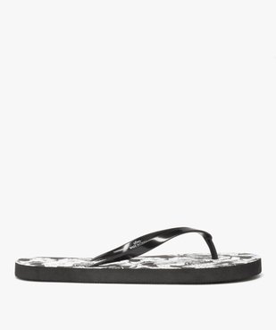 Tongs femme à fines brides et semelle imprimée fleurs vue2 - GEMO (PLAGE) - GEMO