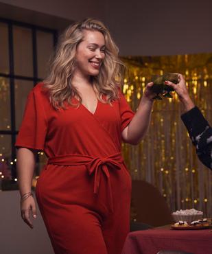 Combinaison pantalon en maille extensible pailletée femme grande taille vue1 - GEMO (G TAILLE) - GEMO