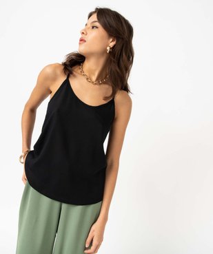 Débardeur en viscose légère à bretelles fines et dos nageur femme vue5 - GEMO(FEMME PAP) - GEMO