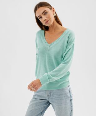 Pull col V en fine maille fluide femme vue1 - GEMO(FEMME PAP) - GEMO
