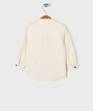 Chemise col rond en gaze de coton à manches retroussables bébé garçon vue5 - GEMO(BEBE DEBT) - GEMO